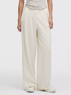lululemon athletica Cream daydrift Wide-Leg High-Waist Trousers